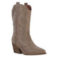 Damen Cowboystiefel in Khaki