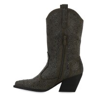 Damen Cowboystiefel in Olivgrün