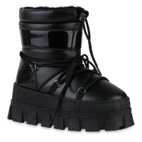 Damen Winter Boots in Schwarz Lack
