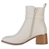 Damen Biker Boots in Beige