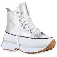 Damen Plateau Sneaker in Silber