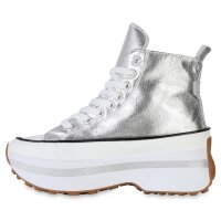 Damen Plateau Sneaker in Silber