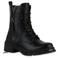 Damen Schnürstiefeletten in Schwarz