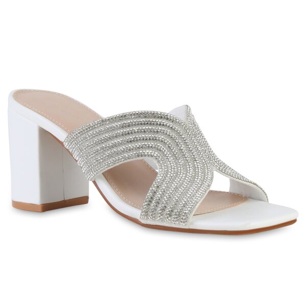 Damen Pantoletten in Weiss