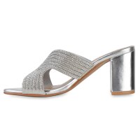 Damen Pantoletten in Silber