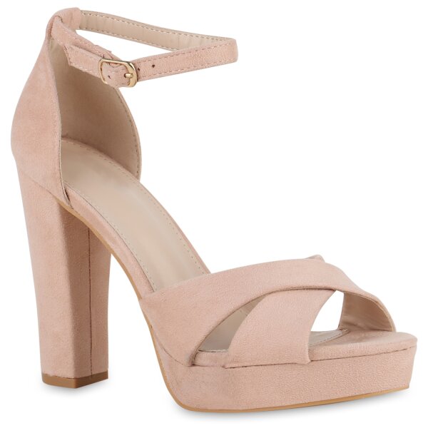 Damen High Heels in Rosa Velours