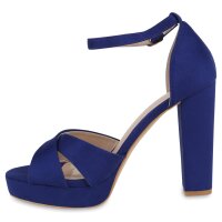 Damen High Heels in Blau Velours