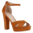 Damen High Heels in Hellbraun Velours