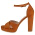 Damen High Heels in Hellbraun Velours