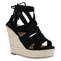 Damen Keilsandaletten in Schwarz
