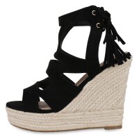 Damen Keilsandaletten in Schwarz