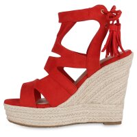 Damen Keilsandaletten in Rot