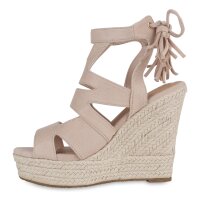 Damen Keilsandaletten in Beige