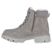 Damen Worker Boots in Grau