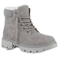 Damen Worker Boots in Grau