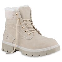 Damen Worker Boots in Beige