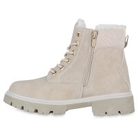 Damen Worker Boots in Beige