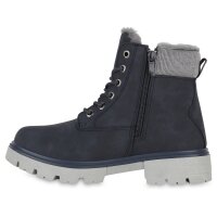 Damen Worker Boots in Dunkelblau