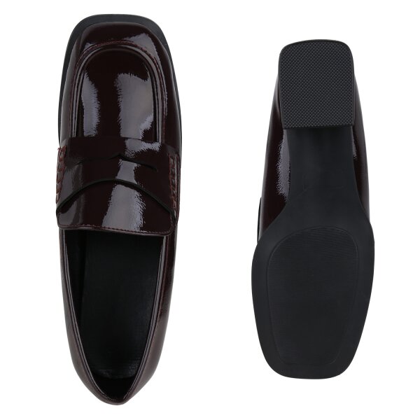 Damen Klassische Pumps in Burgund Lack