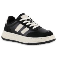 Damen Sneaker Low in Schwarz Weiss