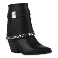 Damen Cowboy Boots in Schwarz