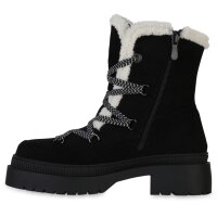 Damen Schnürstiefeletten in Schwarz