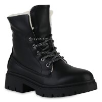 Damen Schnürstiefeletten in Schwarz