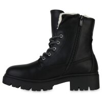 Damen Schnürstiefeletten in Schwarz