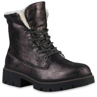 Damen Schnürstiefeletten in Mokka