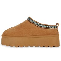 Damen Pantoffeln in Hellbraun