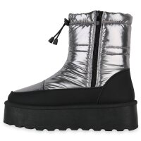 Damen Winter Boots in Grau Metallic