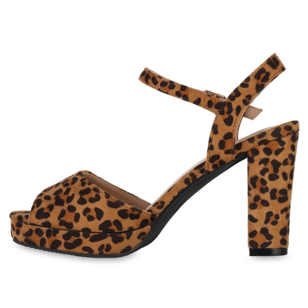 Damen Riemchensandaletten in Hellbraun Leo