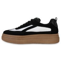 Damen Plateau Sneaker in Schwarz