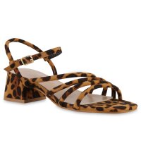 Damen Riemchensandaletten in Hellbraun Leo