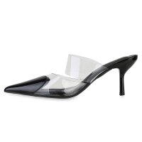 Damen Pantoletten in Schwarz Lack