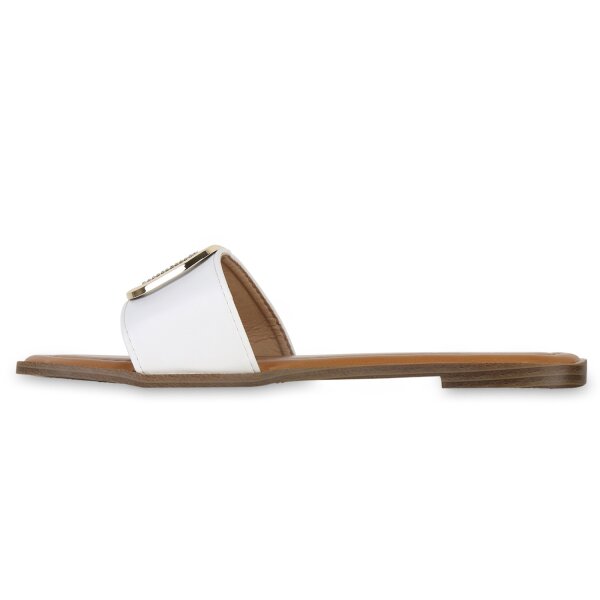 Damen Pantoletten in Weiss