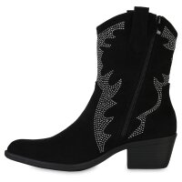 Damen Cowboy Boots in Schwarz