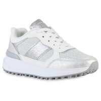Damen Plateau Sneaker in Silber