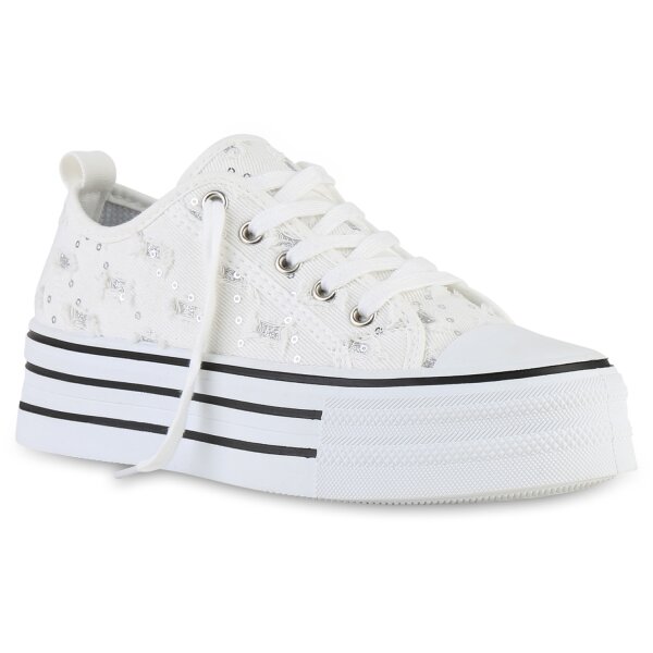 Damen Plateau Sneaker in Weiss