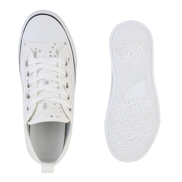 Damen Plateau Sneaker in Weiss