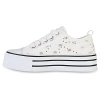 Damen Plateau Sneaker in Weiss