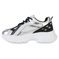 Damen Plateau Sneaker in Silber