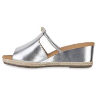 Damen Keilsandaletten in Silber