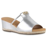 Damen Keilsandaletten in Silber