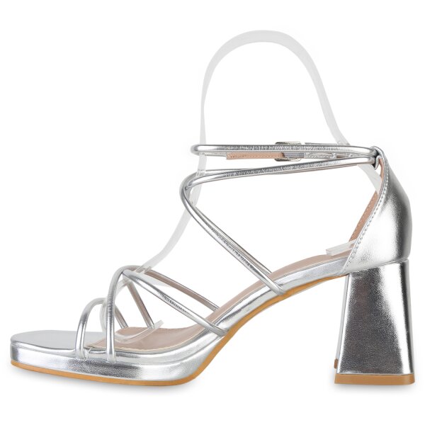 Damen Riemchensandaletten in Silber