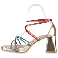 Damen Riemchensandaletten in Mehrfarbig Metallic