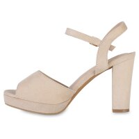 Damen Riemchensandaletten in Beige
