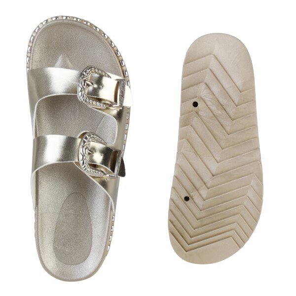 Damen Pantoletten in Gold