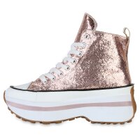 Damen Plateau Sneaker in Rose Gold