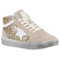 Damen Sneaker High in Gold